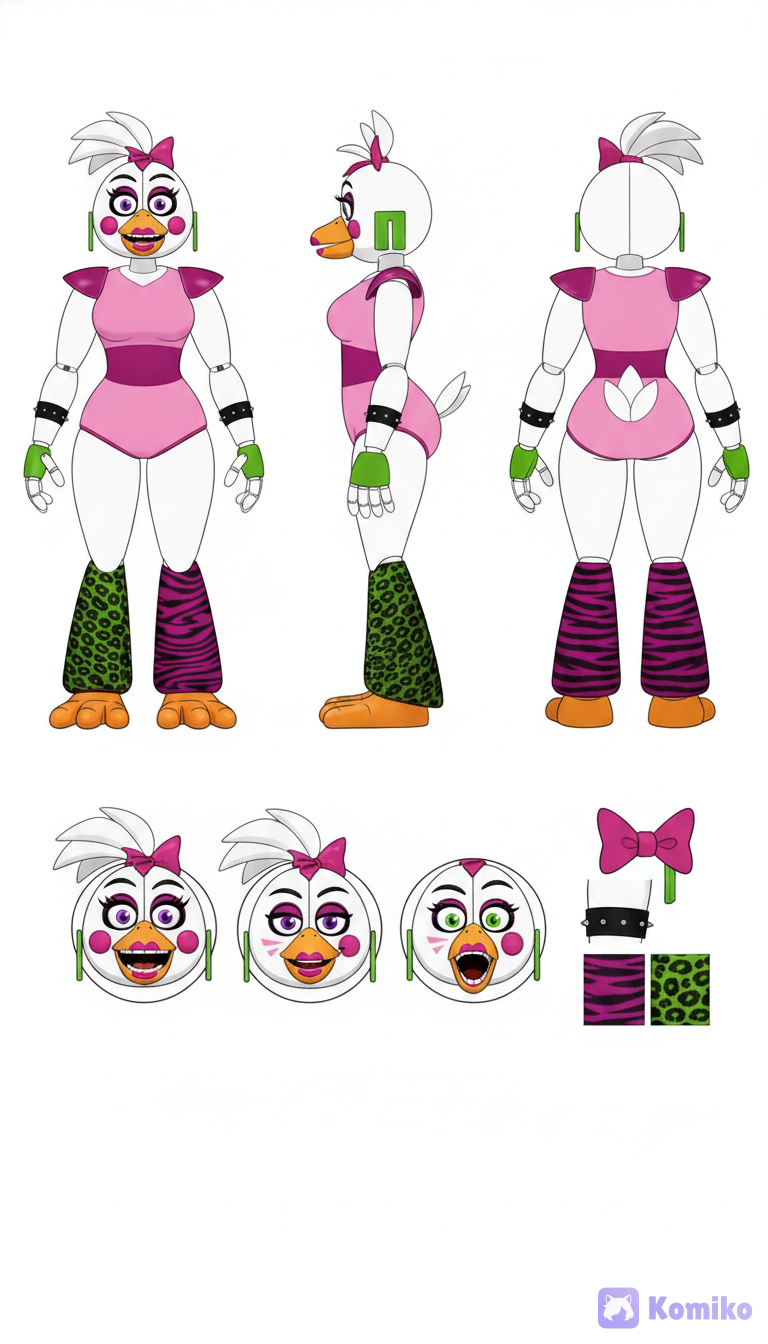 Glamrock chica (fnaf sb) character sheet