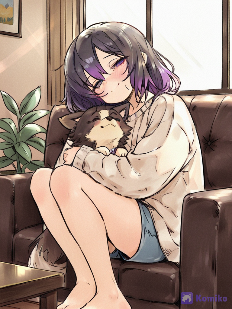 Câlins cozy avec mon toutou 🐾💜