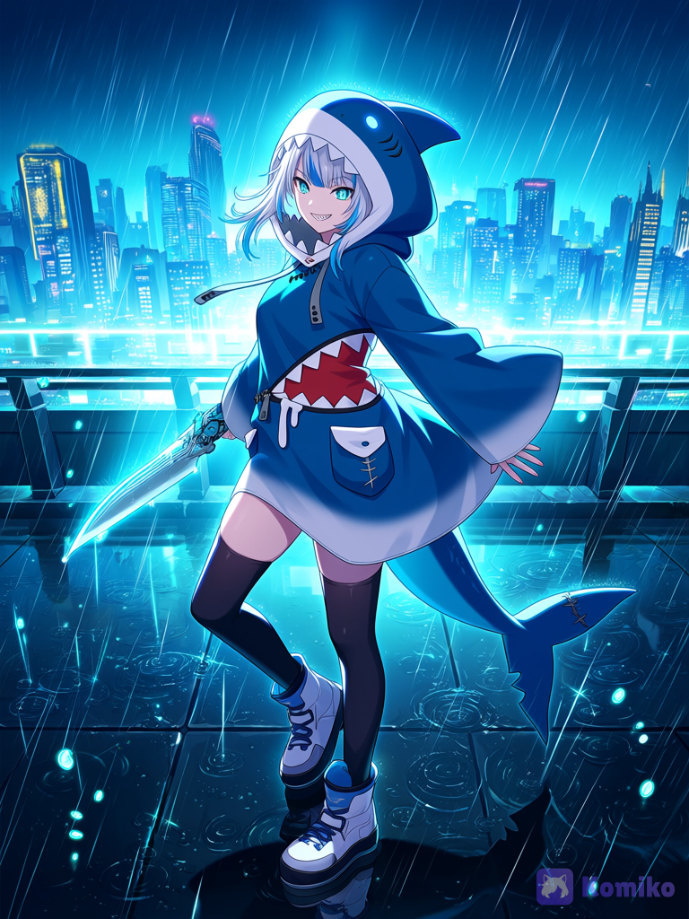 Requin cyber sous la pluie 🦈🌧️