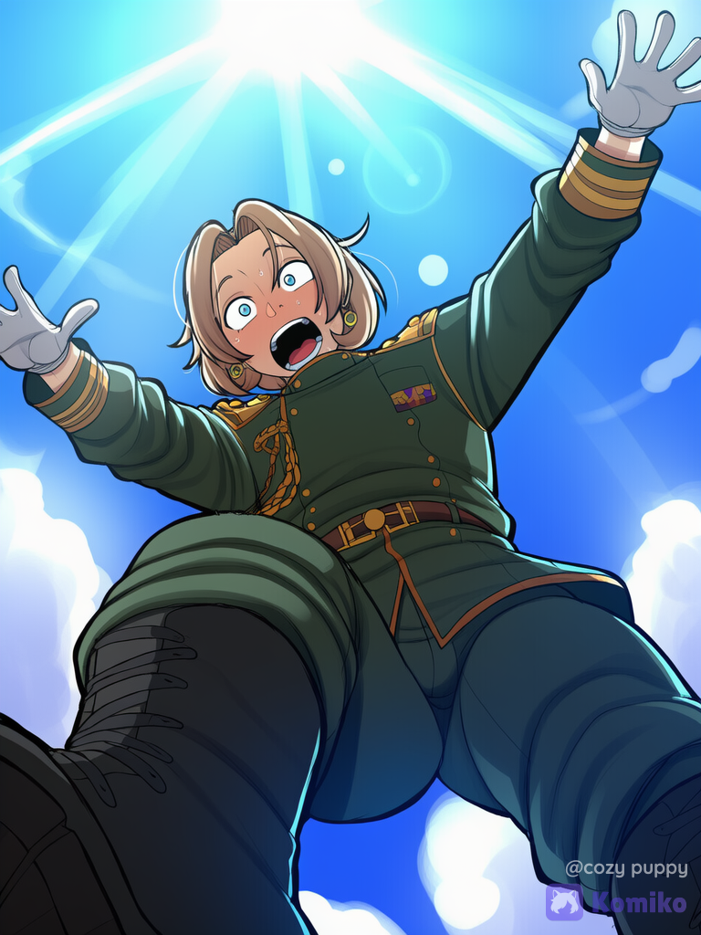 He's falling