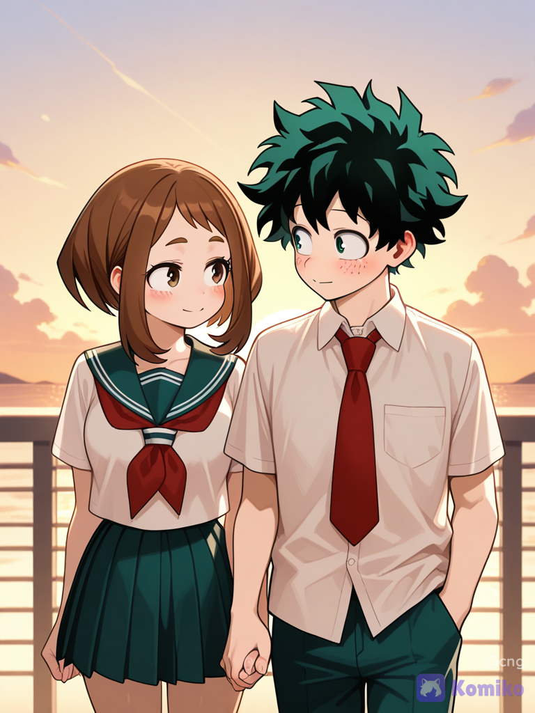 Deku & Ochako hoàng hôn nè~ 🌅💕