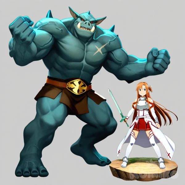 @Asuna_(Sao), @Eugeon mereka berdua bertarung menghadapi ogre raksasa