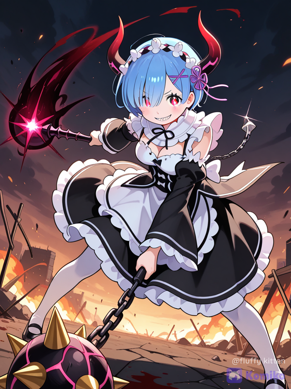 Rem after she heard subaru said he love Emilia.