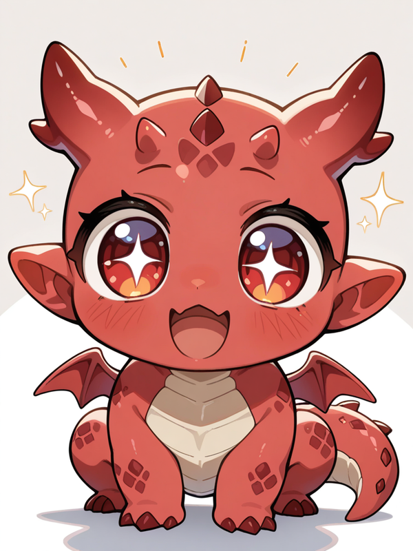 Sparkly Ruby Baby Dragon! ✨🐉