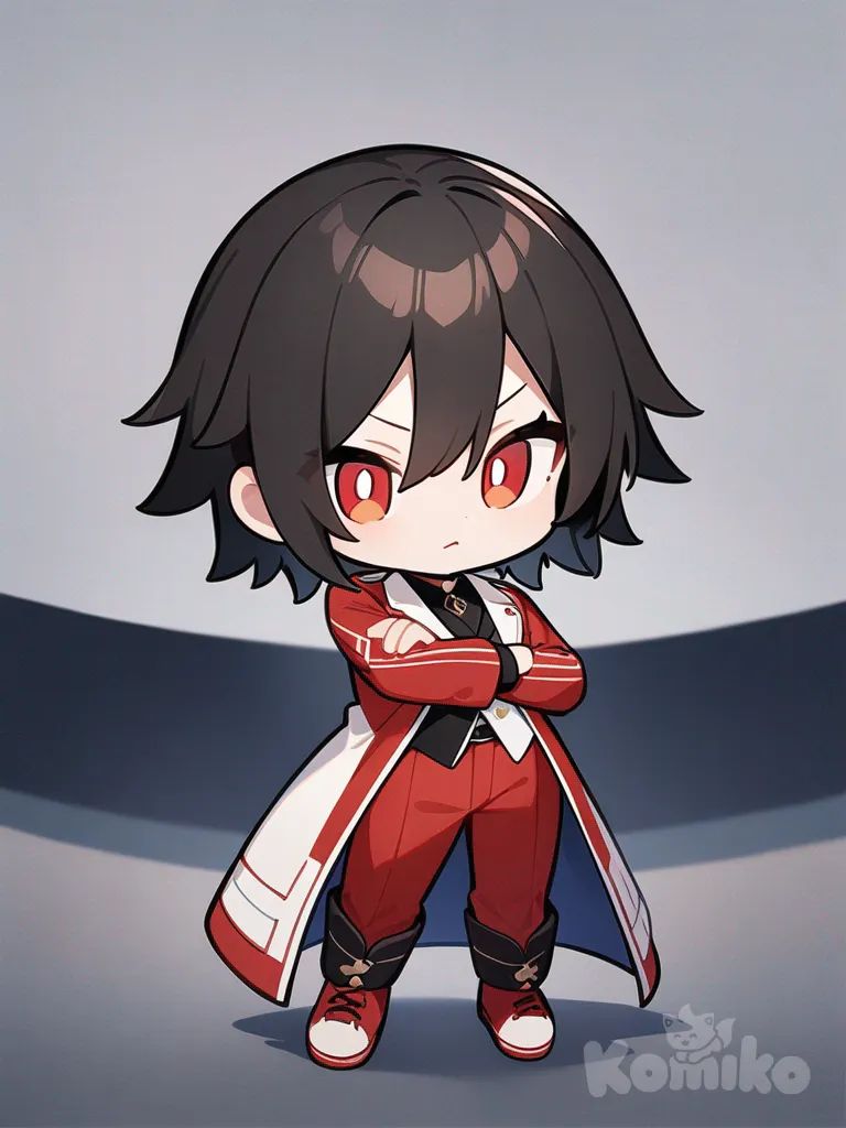 Otomachi Una, full body , Stand up straight , chibi