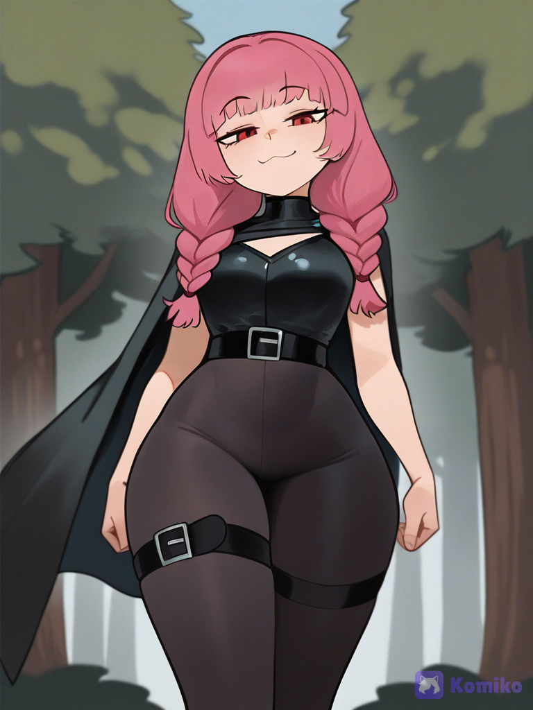 Garota rosa num bosque