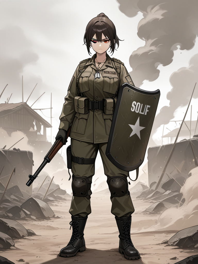 盾を持った女兵士