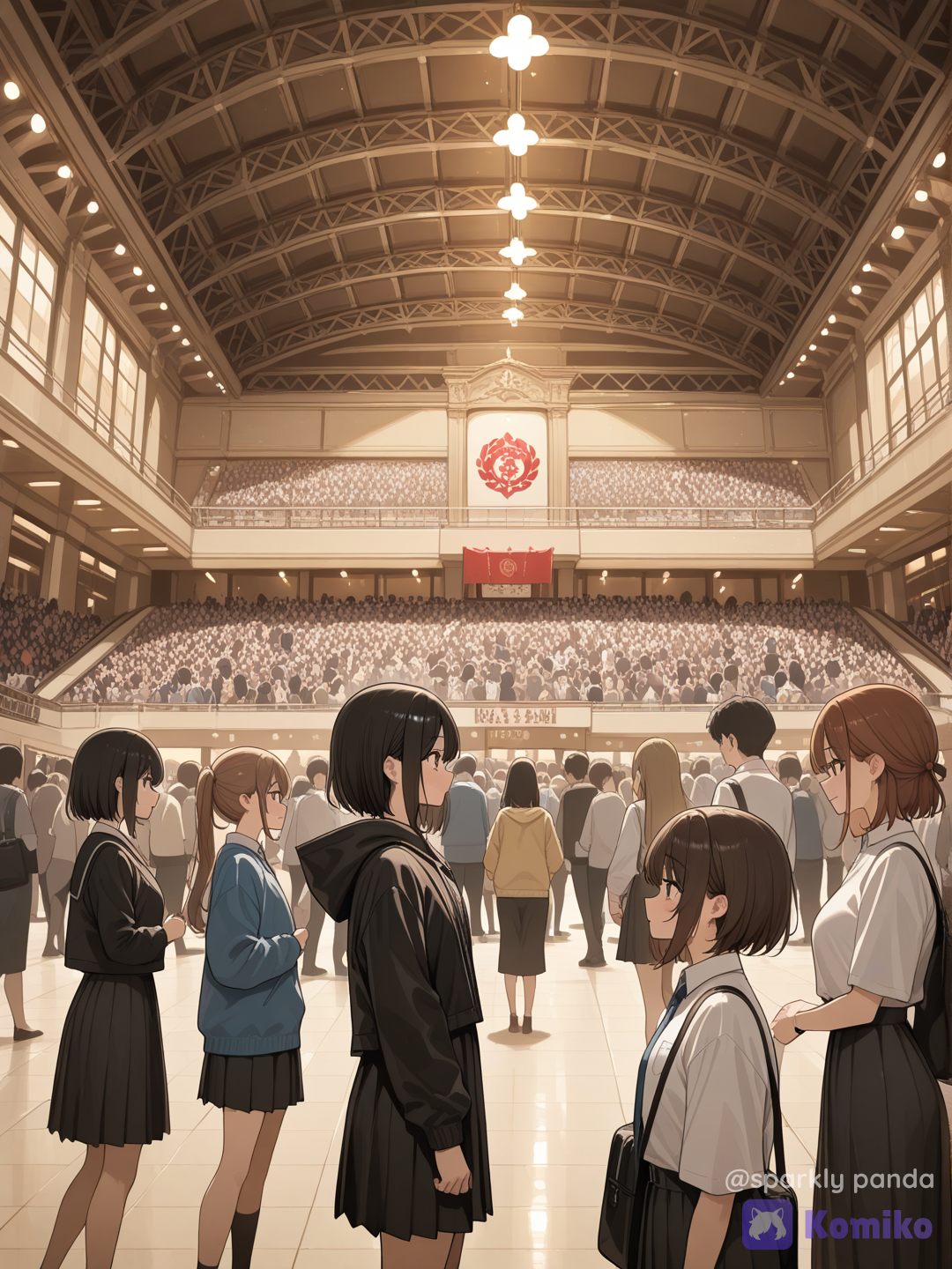 crowded room