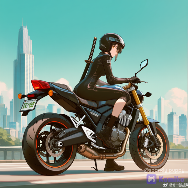 Black biker