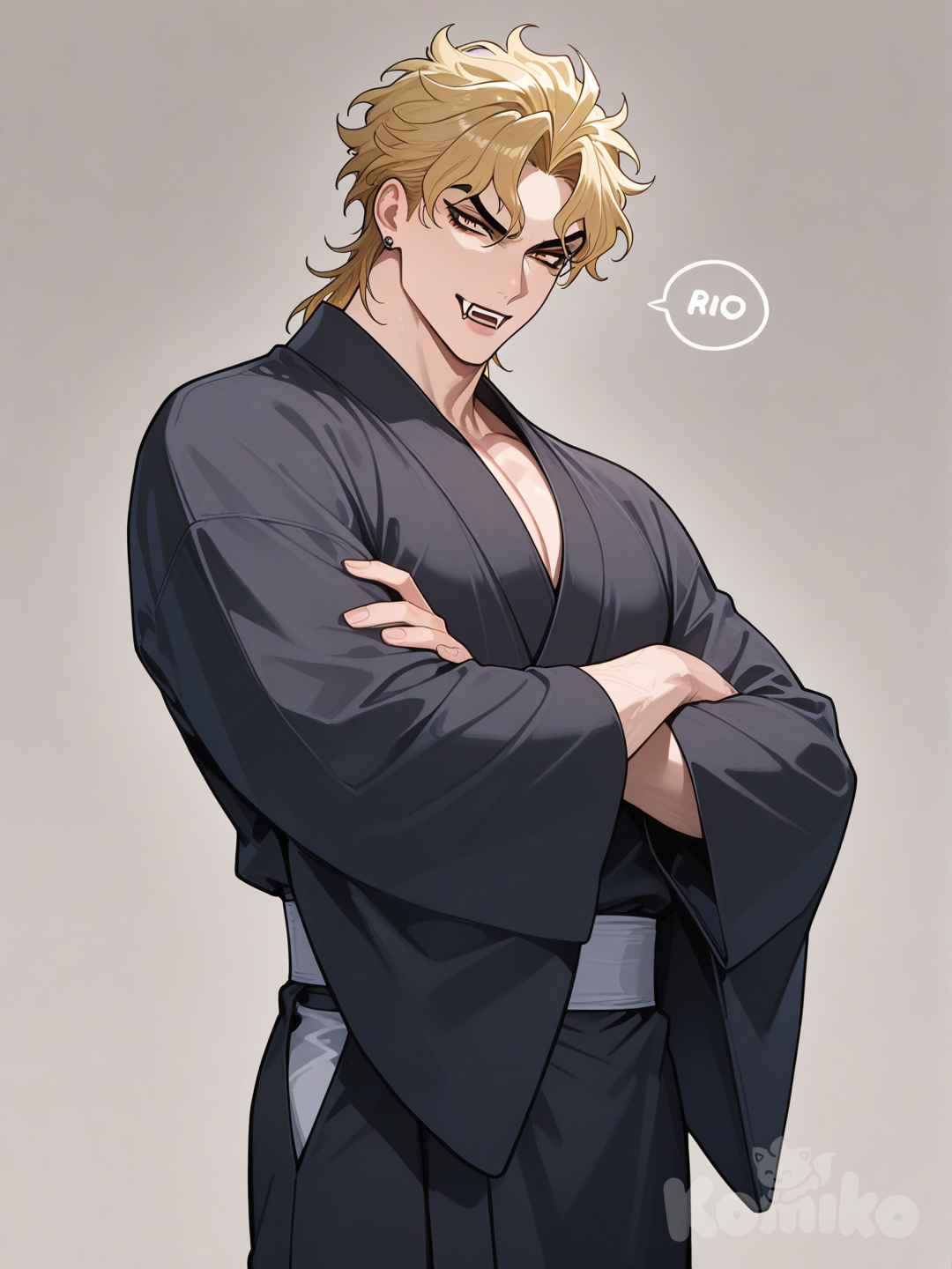 Dio wears kimono