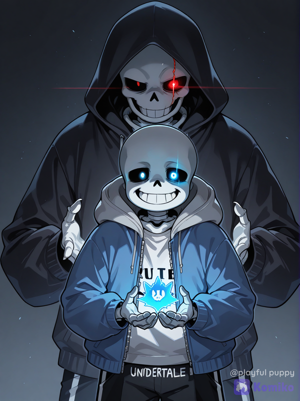 sans \(undertale\), undertale, 1boy, teeth, glowing eye, hoodie, skeleton