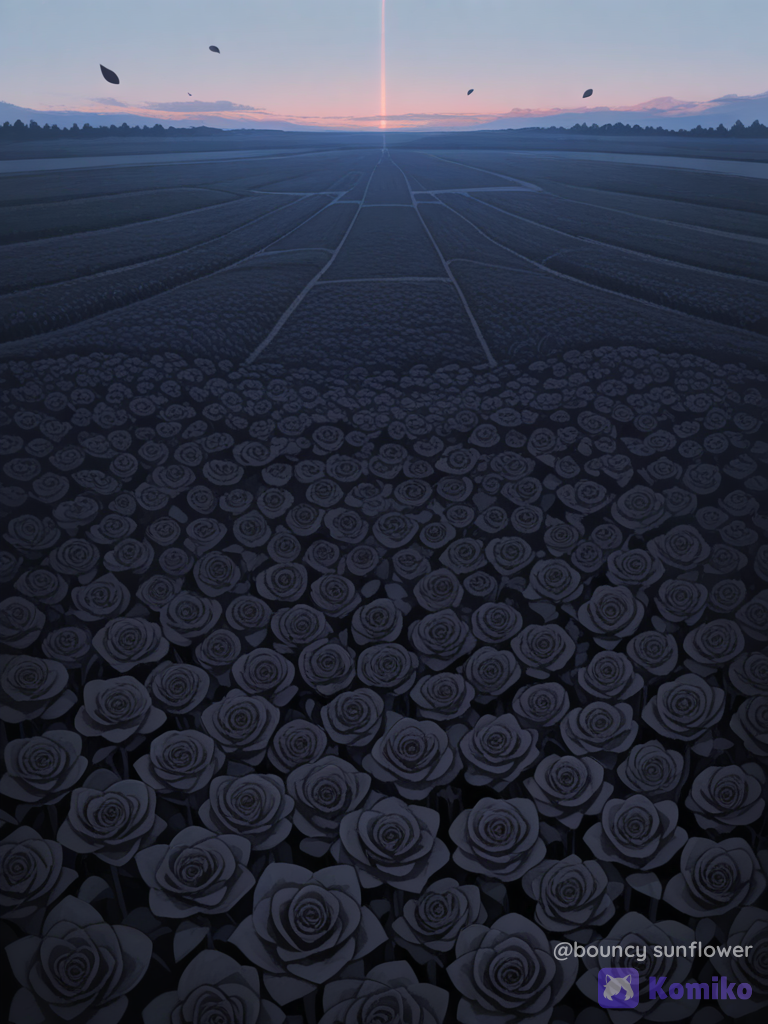 Campo de rosas negras