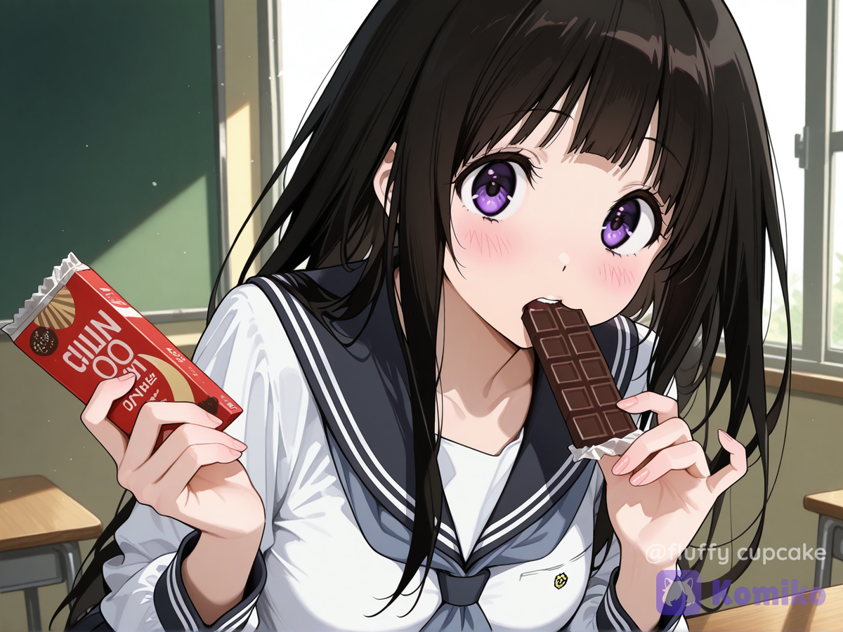 Chitanda Eru eating,chocolate EP.2