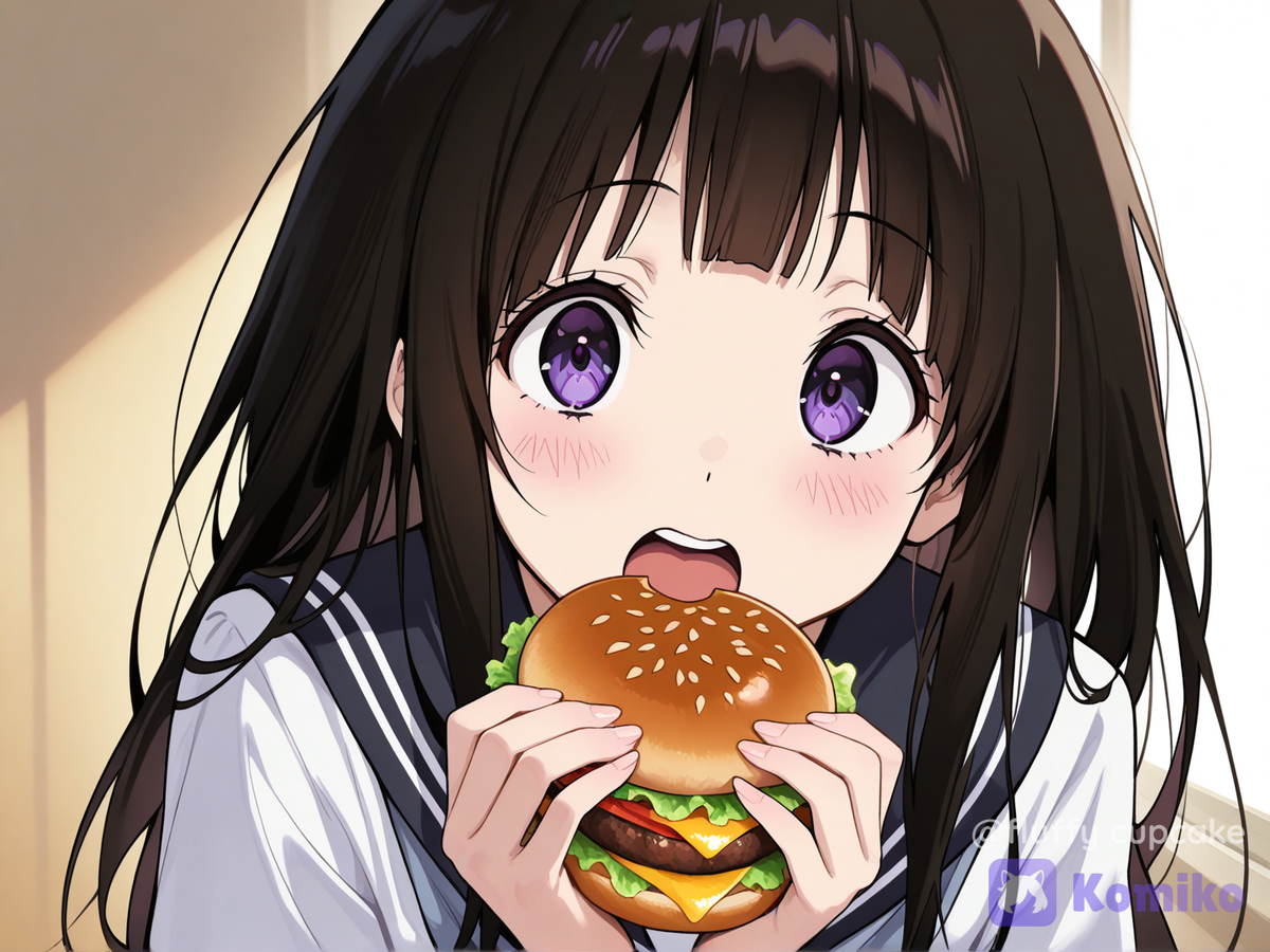 Chitanda Eru eat Burger part 1