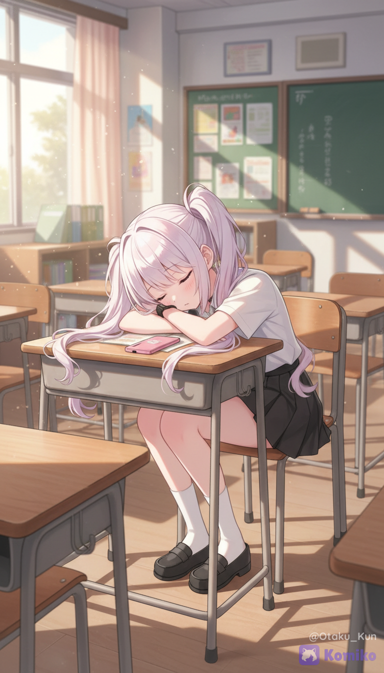 Alice sleeping after Class