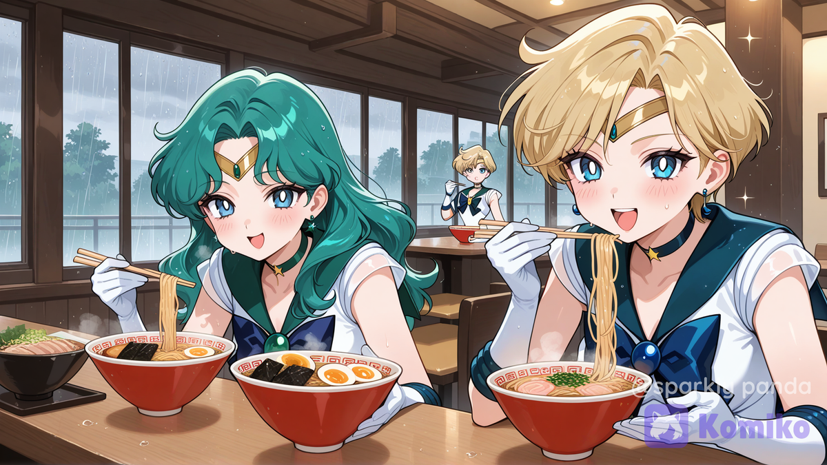 Eating Ramen with Sailor Uranus and Neptune