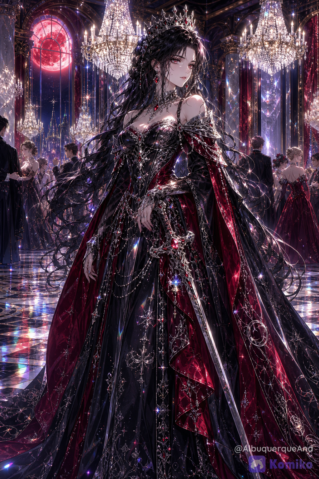 Serena, the Crimson Queen of the Moonlit Court