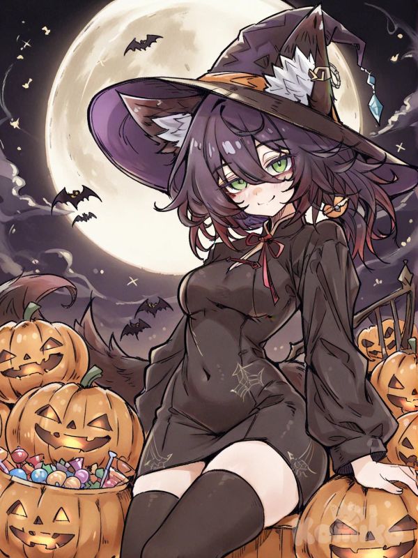 @Tingyun_(Honkai:Star_Rail), [soft-wash-sketch-style] Halloween