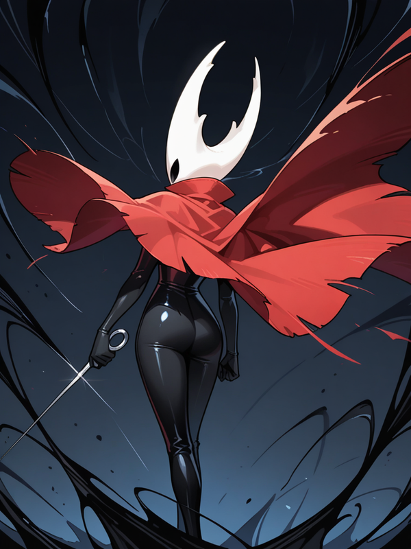 Hornet, wind catching her cloak - rear angel.