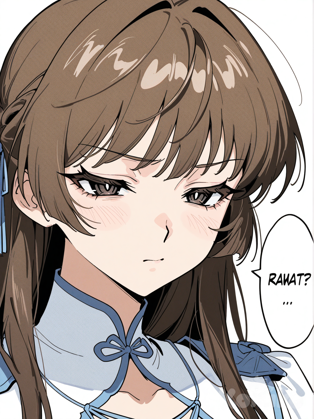 manga panel, black and white, 1990s manga style, seinen,
clean lineart, screentone shading, high contrast

1girl, close-up, long straight brown hair,
sharp eyes, soft but determined expression

quiet atmosphere, emotional stillness,
internal monologue moment

thoughtful gaze, slight tension in the eyes

speech bubble: "Por fin… podré decirle lo que siento."
