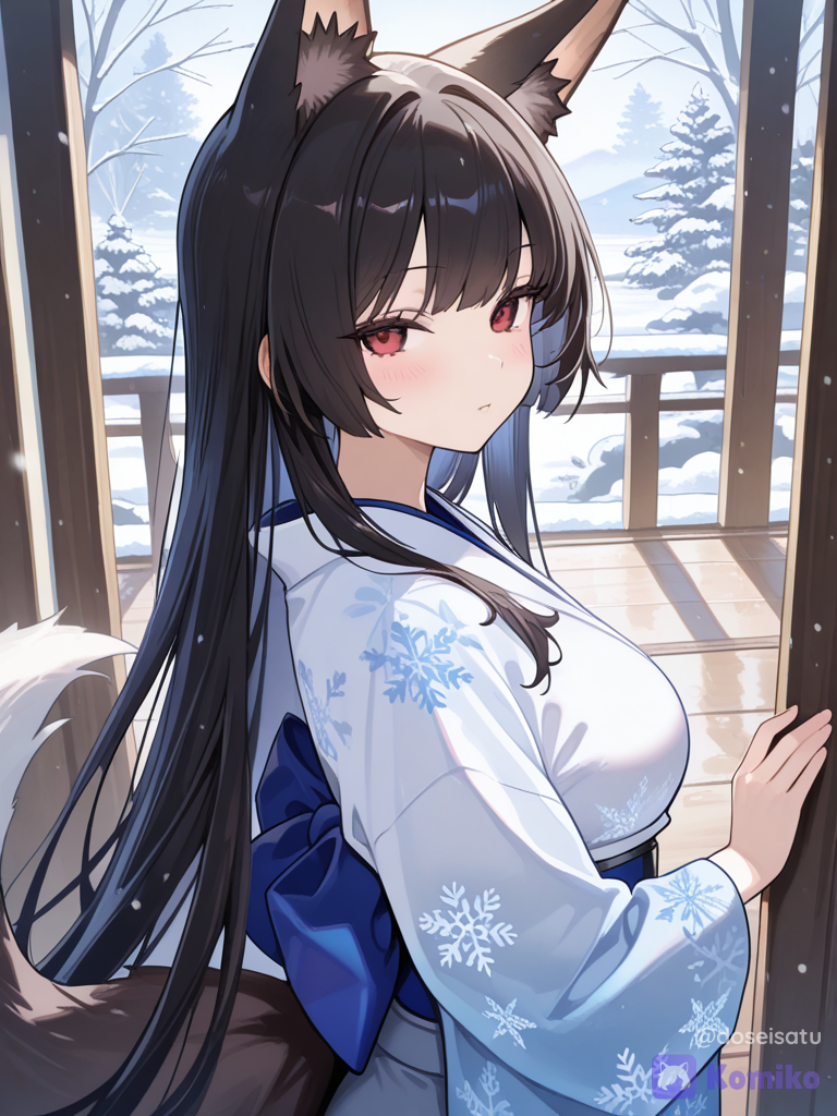 Kaga invernal con kimono ❄️🦊
