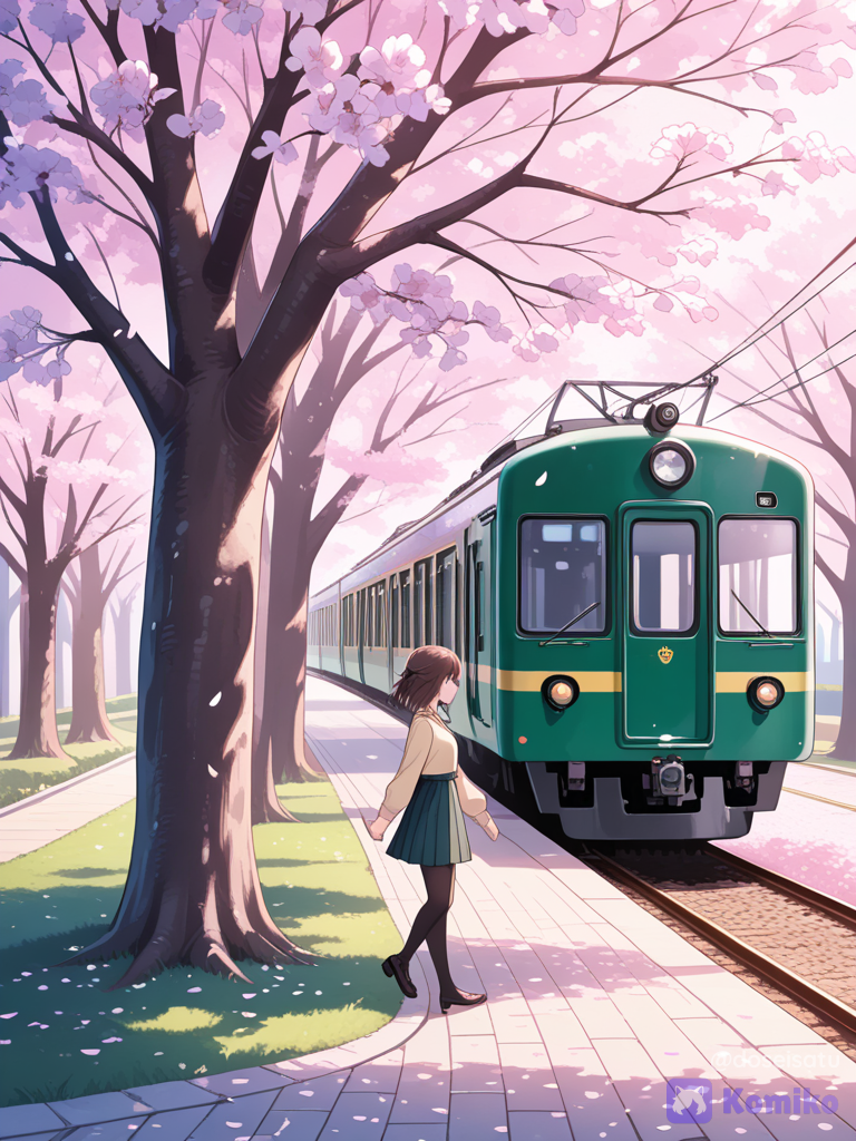 Sakura y tren primaveral 🌸🚂