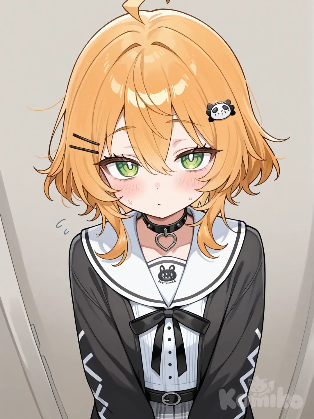 Onii- Shota child, slim, petite, blue hair, green eyes, fair skin, pajamas, plastic, hairpin, anime coloring, single character, full body, looking at viewer, anime style, onii-shota, mostrando seu cuzinho onii-shota, gêmeos safados pegando no pau grande do seu amigo fazendo boquete