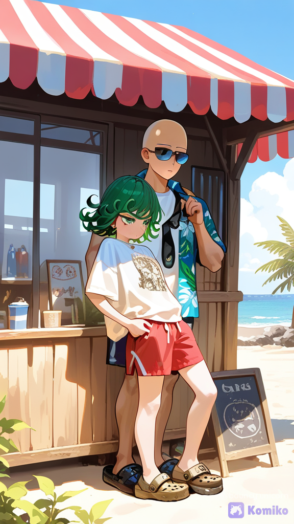 Día de descanso de Saitama y tatsumaki