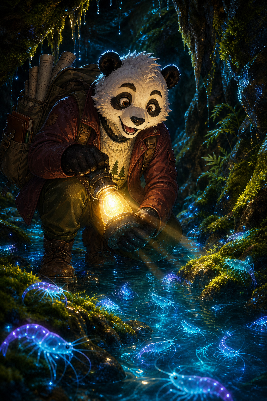 A secret river and lighting shrimps