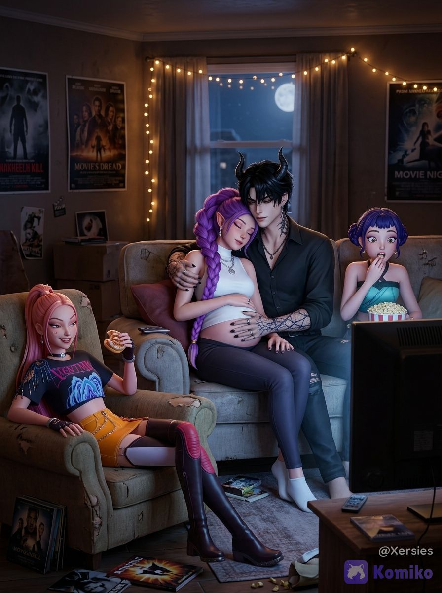 Movie night with Huntrix