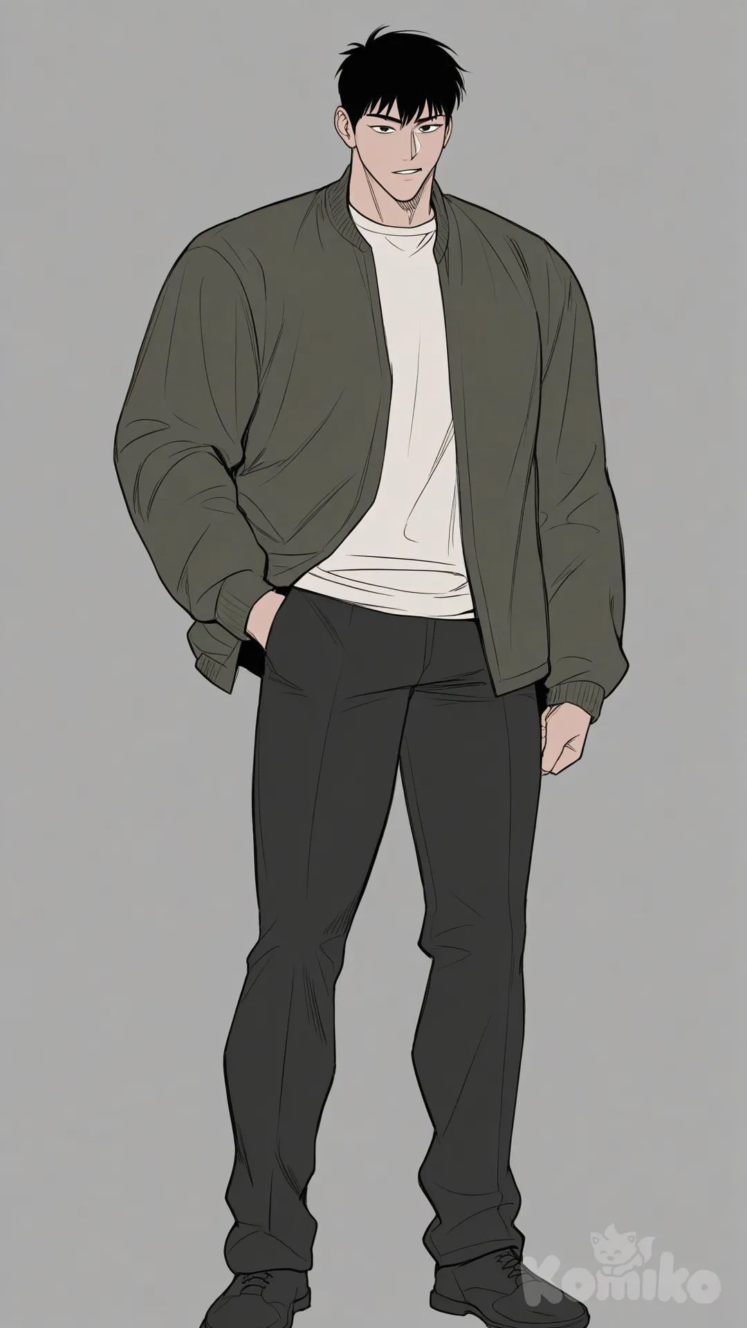gentle man, full body, [muscular-manhwa-style], @Nier_(Young)