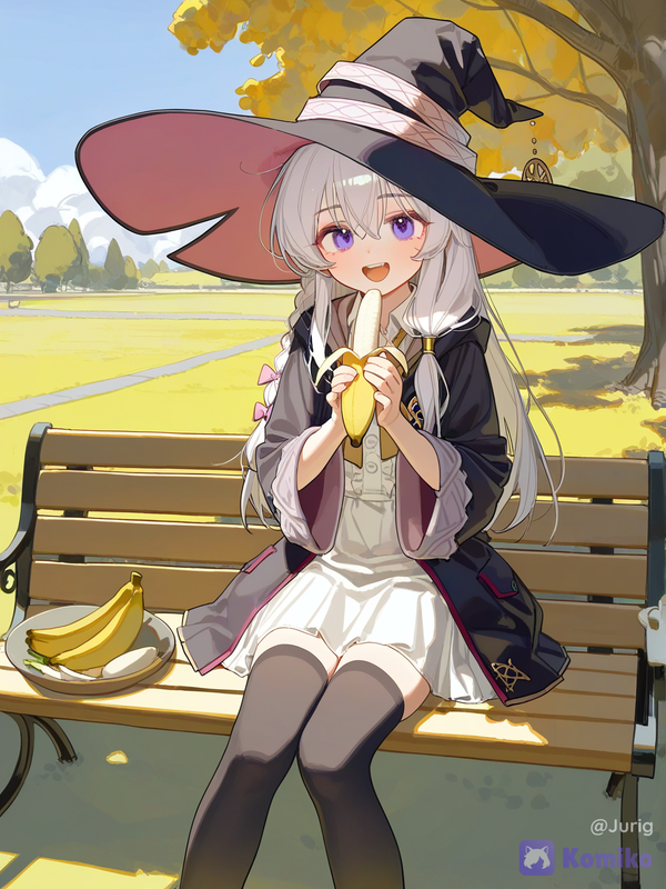 Eating banana