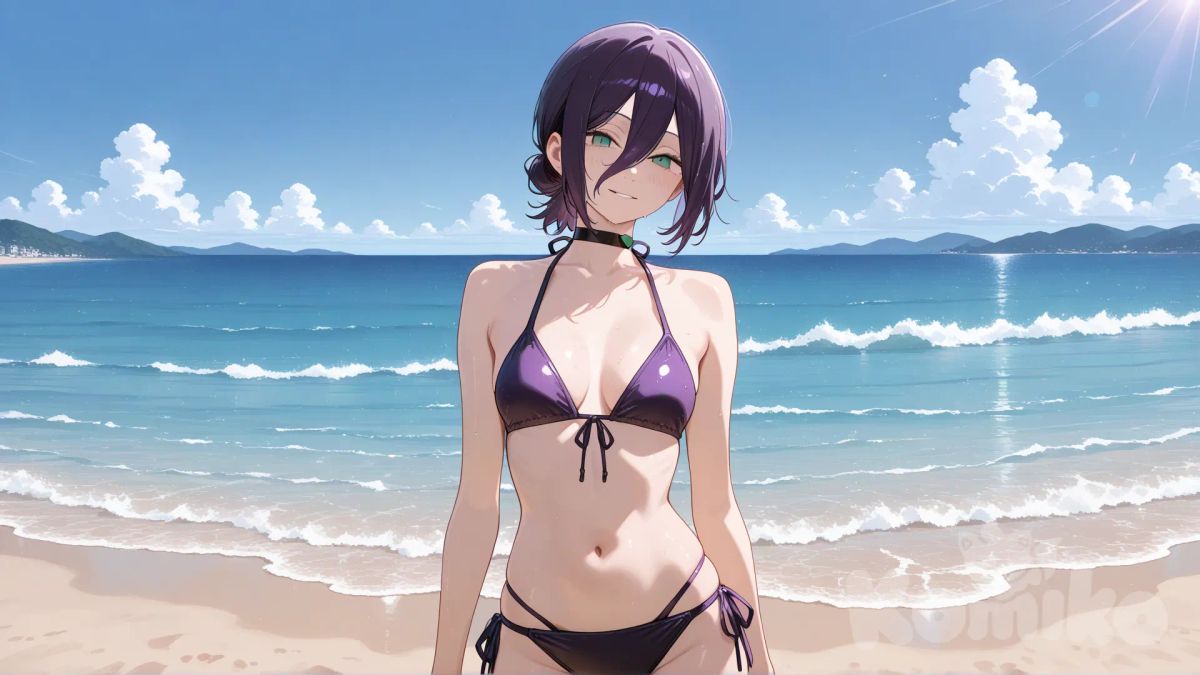 en un dia de playa @Reze_(Chainsaw_Man)