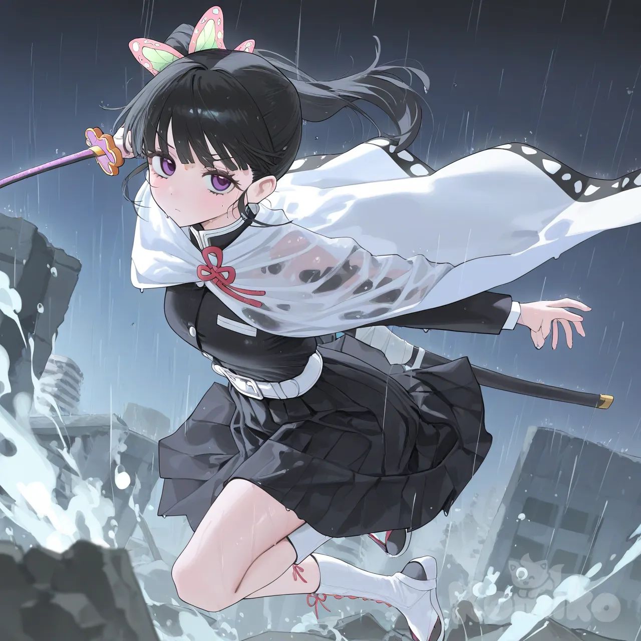 AI Art: Tsuyuri Kanao in action | KomikoAI