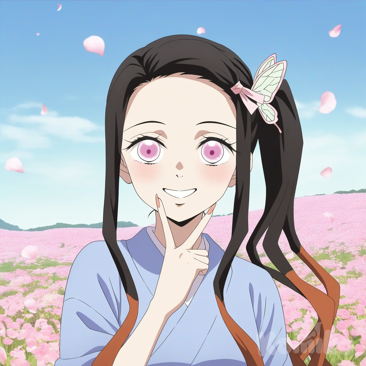 Nezuko with Kocho hair style 