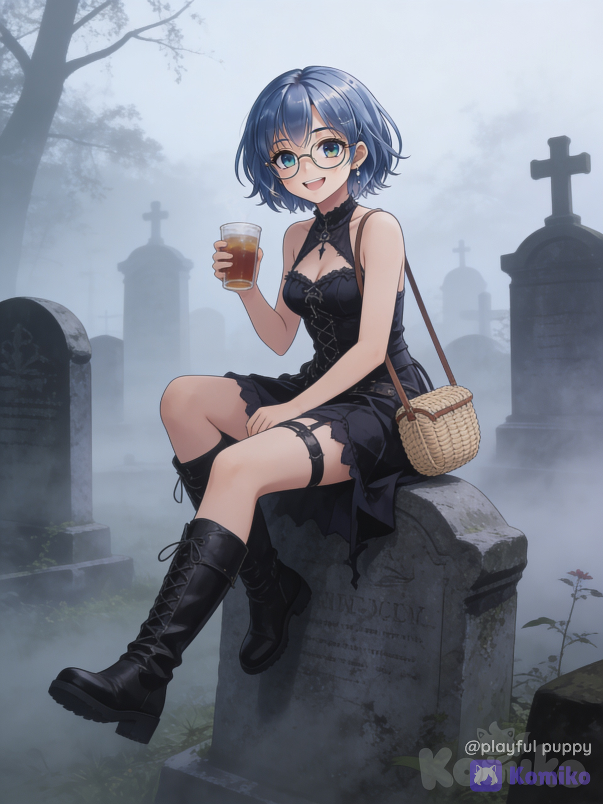 Spooky Gothic Girl's Foggy Tea Time ☕👻