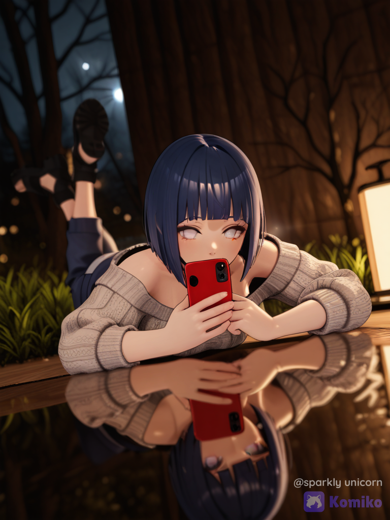 Hinata's Cozy Night Selfie 🌙✨