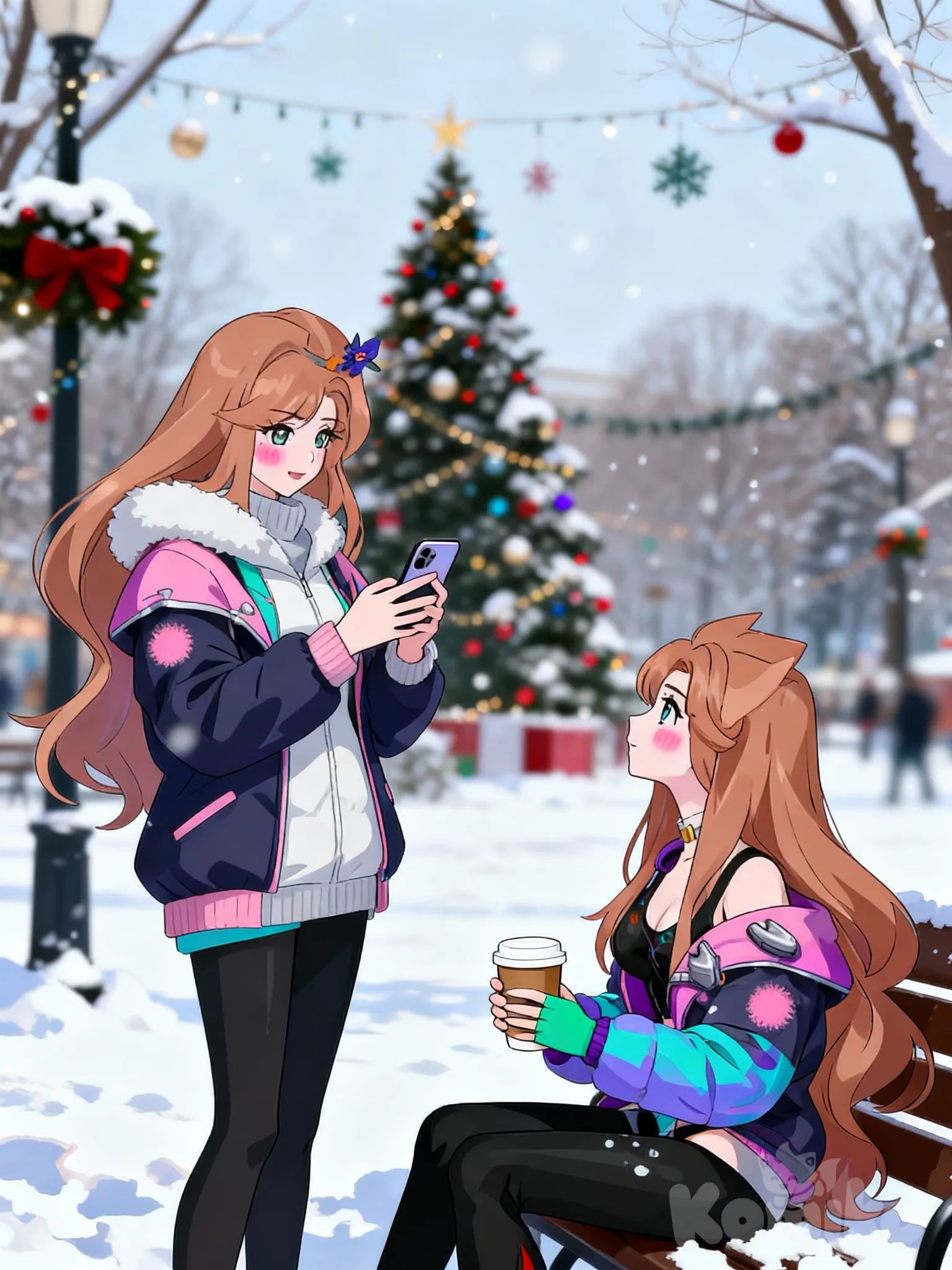 Yuudachi and Gina : Snowing Morning
