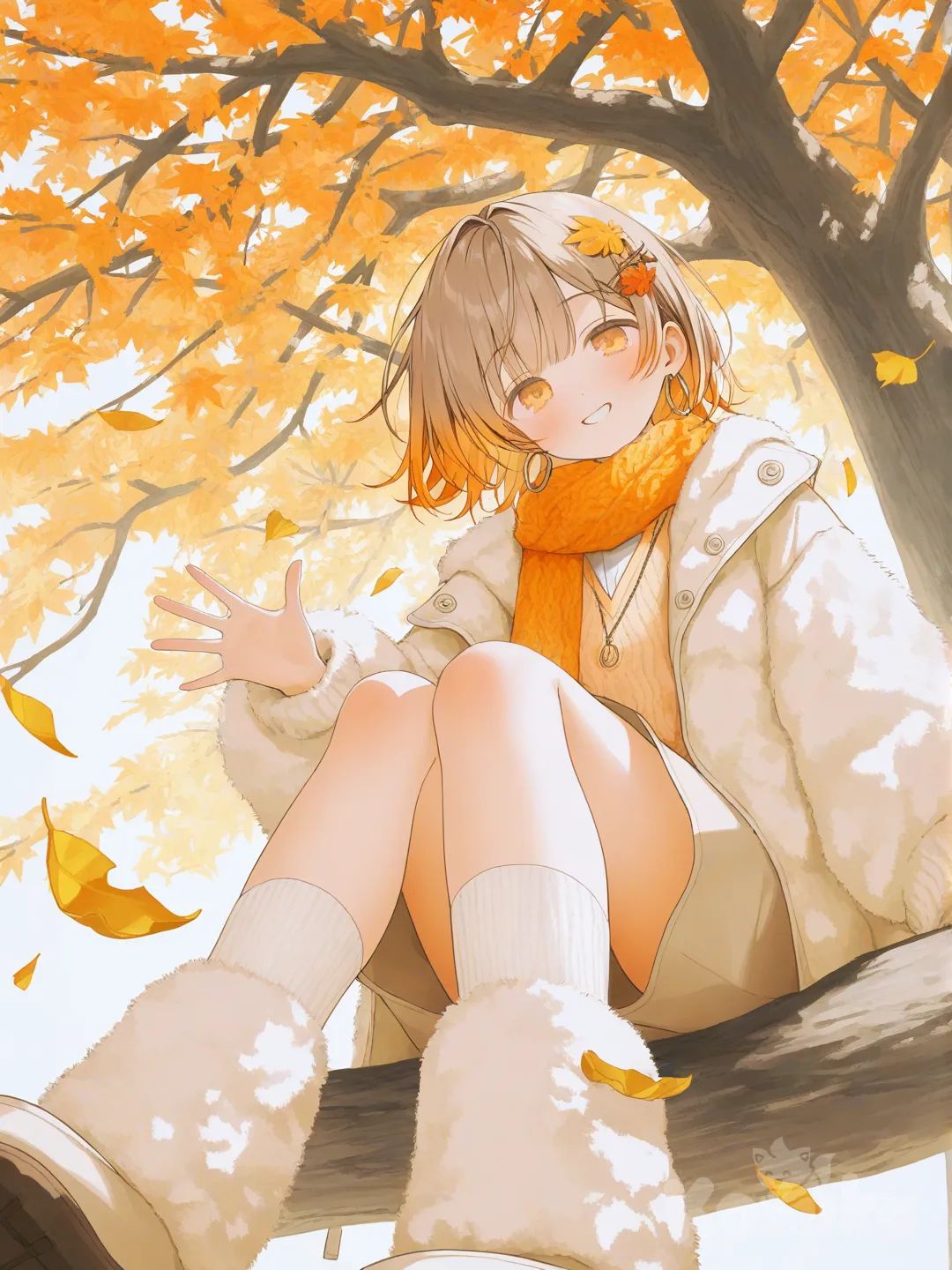 autumn selfie in a tree 