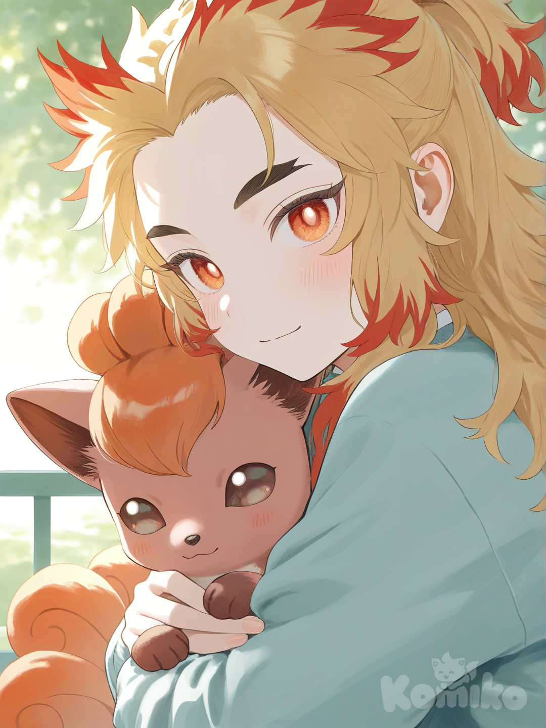 rengoku and vulpix selfie