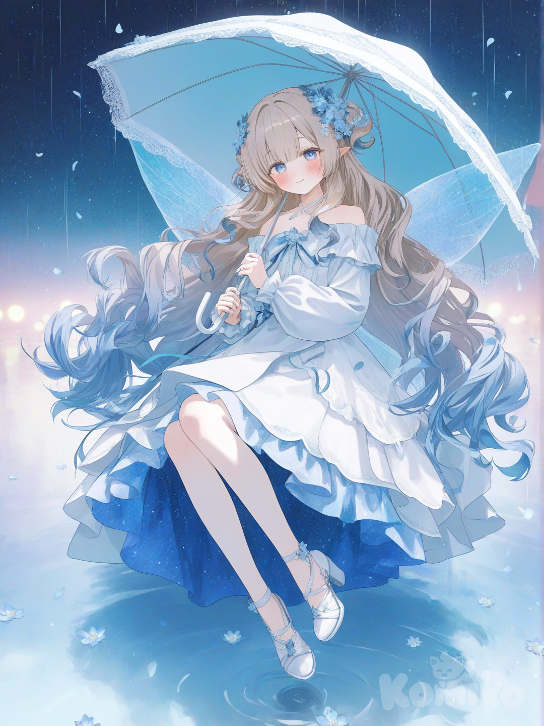 fairy floating on water