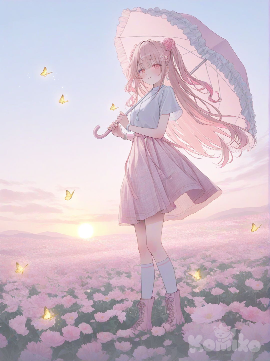 standing in the flower fields 