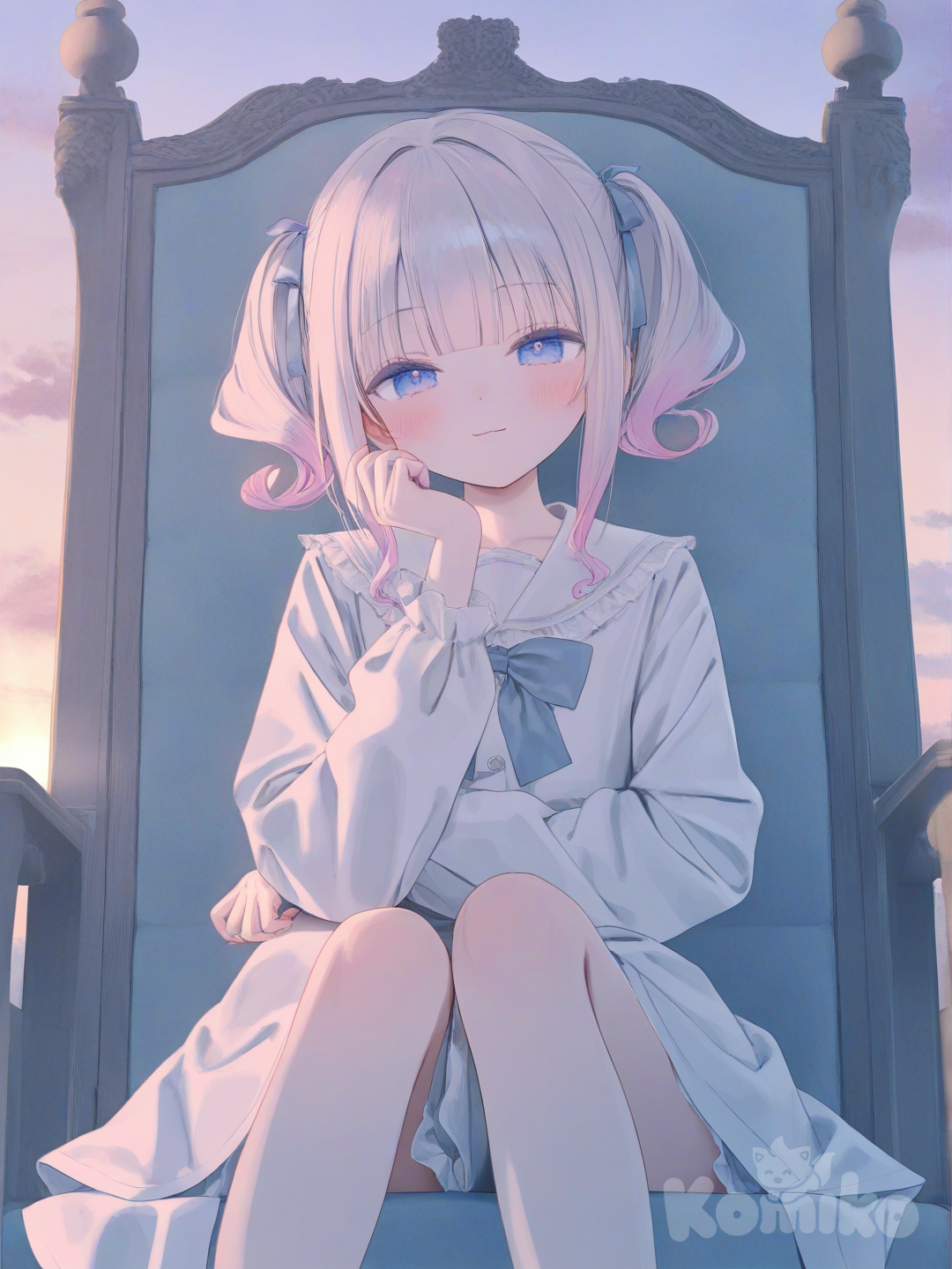 sitting on the throne 