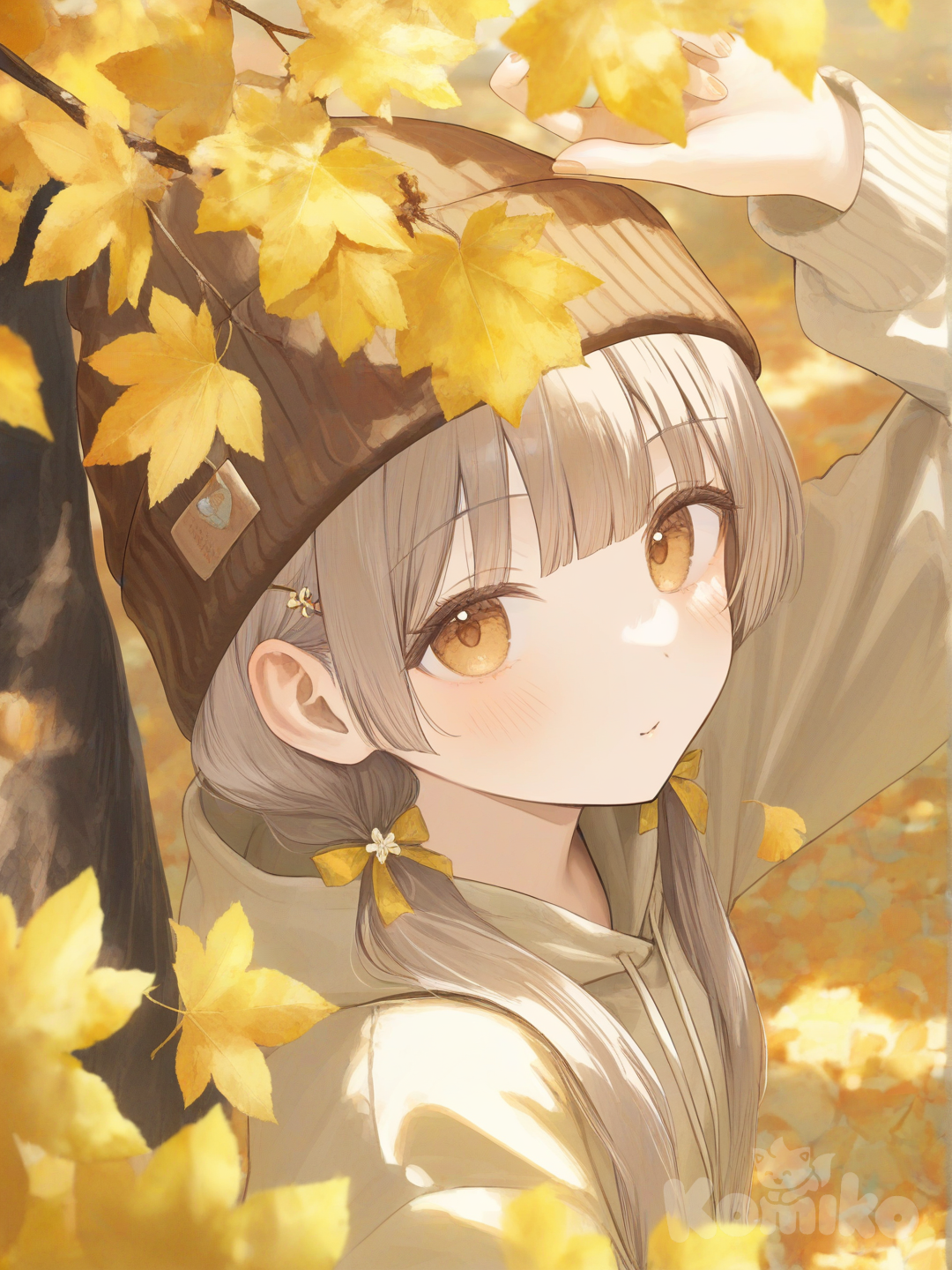 through the autumn trees