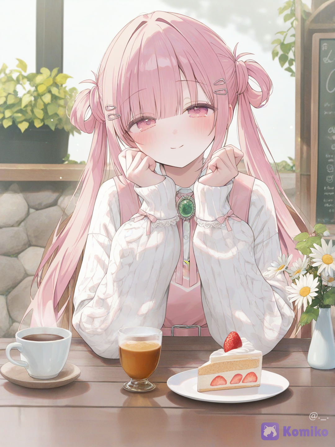 at a cafe