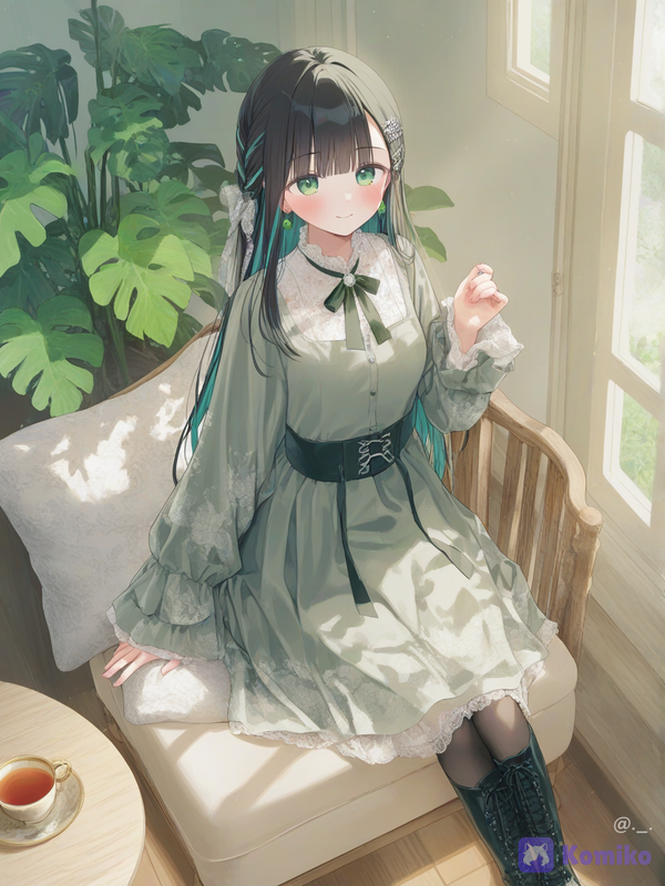 enjoying morning tea