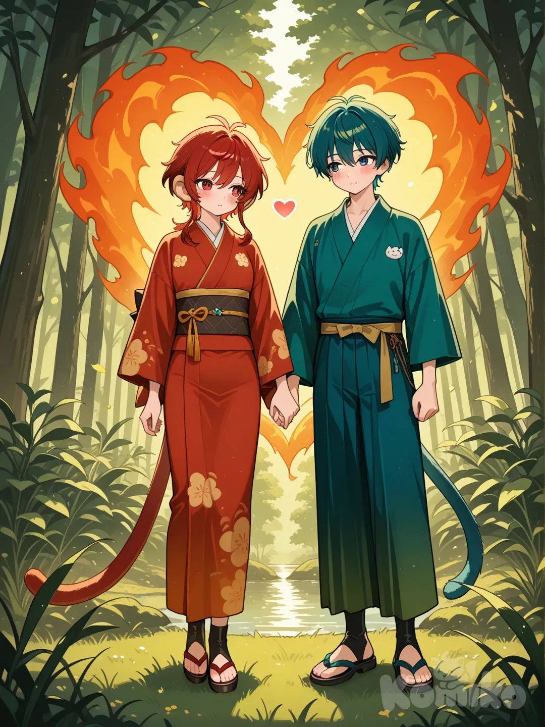 Grass monkey boy, Fire monkey boy in love