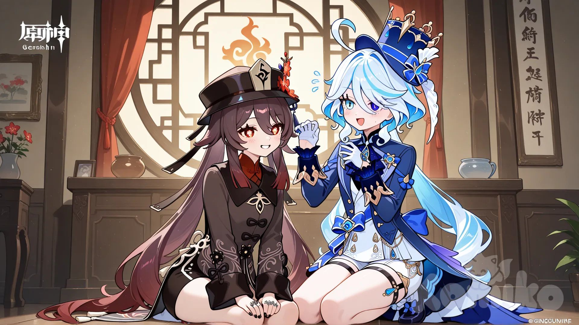 @Furina_(Genshin_Impact), @Hu_Tao_(Genshin_Impact)