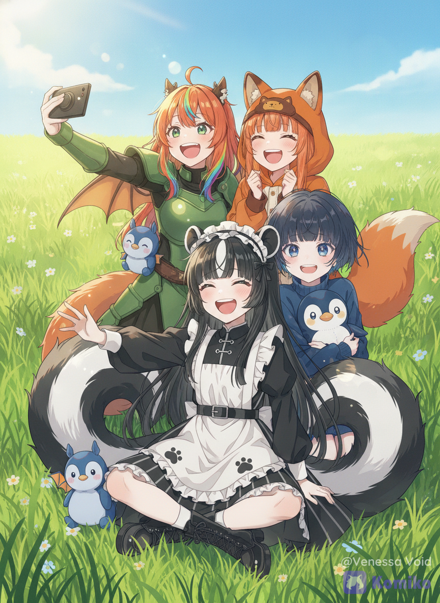 Dragon, Penguin, Fox, And Skunk, Oh my