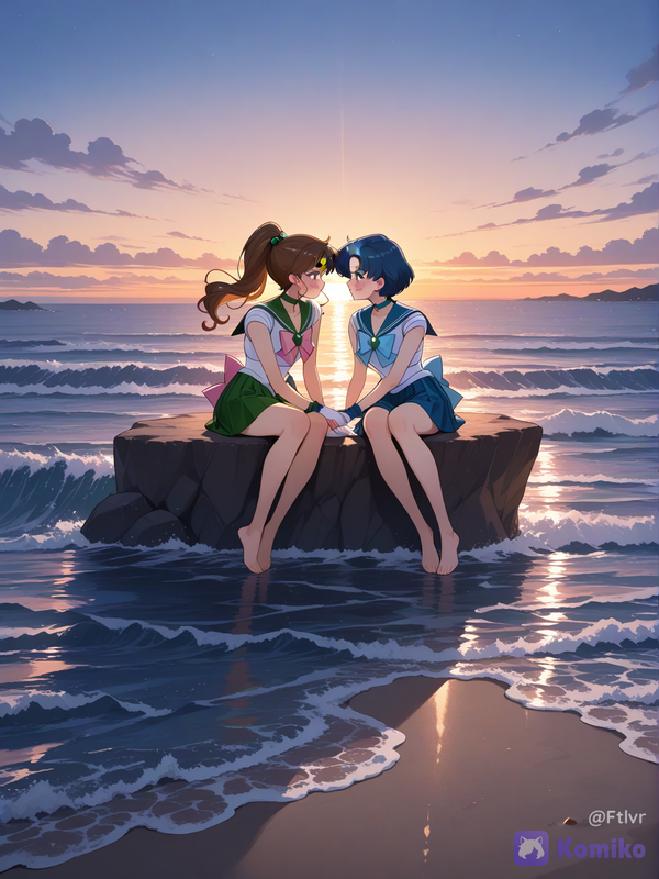 At sea